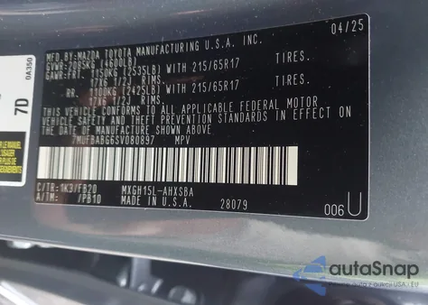 2025 Toyota Corolla Cross Se z USA, uszkodzony, nr VIN 7MUFBABG6SV080897